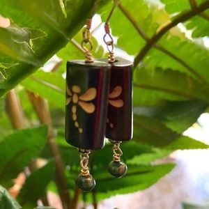 Hand Crafted Dragonfly Pearl Earrings